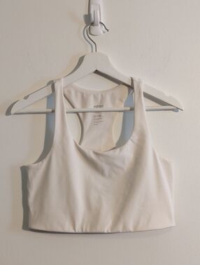 GIRLFRIEND COLLECTIVE white racer back sports bra - size large